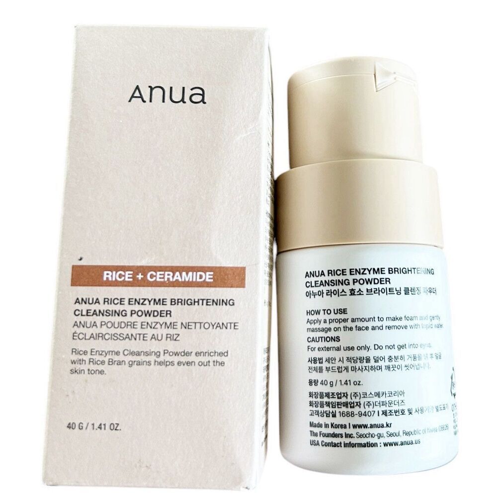 Anua RICE + CERAMIDE ENZYME BRIGHTENING‎ CLEANSING POWDER 1.41 OZ. New Open Box - Picture 2 of 6